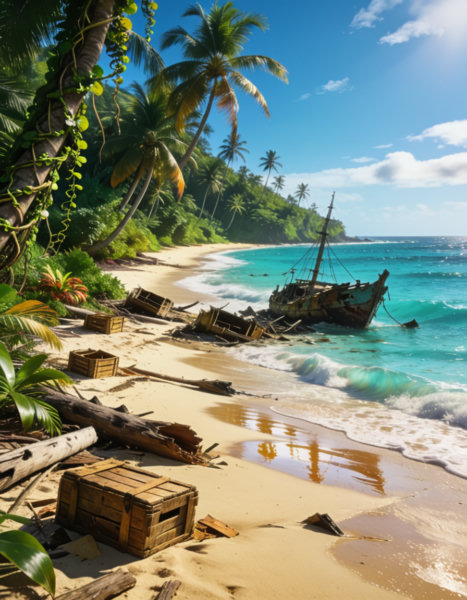 tropical island shoreline - v1.0