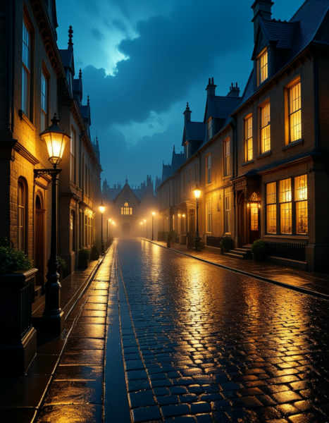 Victorian street at night v2 - v1.0