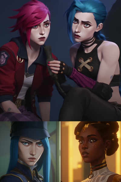 Arcane Style and Characters | All-in-One LoRA | Jinx Vi Mel Caitlyn - Flux v0.5