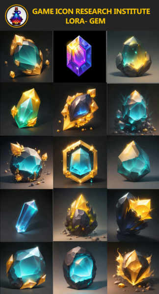 gmic icon_F12D cartoon style 3 - sd1.5 Gemstone