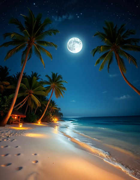tropical beach at night - v1.0