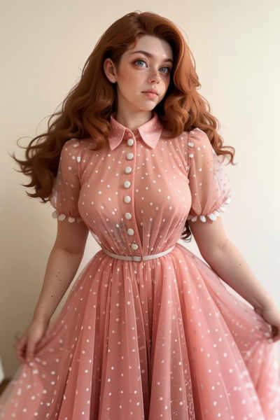 Polka Dot Peachy Gown - v1.0