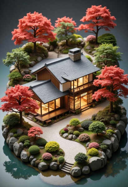 DL_Japanese-Style Miniature Landscaping_House Landscape Design - v1.0