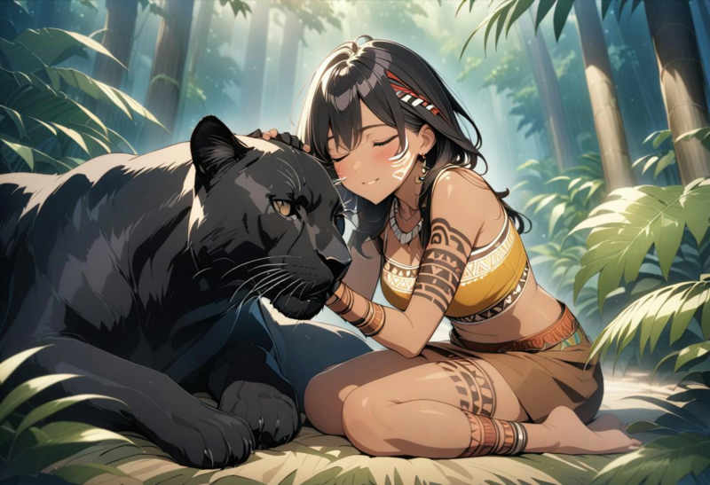 Anime Amazon Rainforest Tribal Style - V1