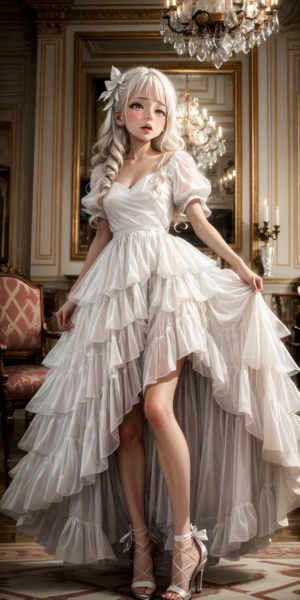 Crystal Unicorn's Tears - White Sparkly Layered Gown - v1.0