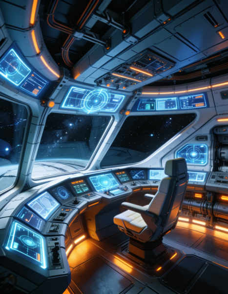 futuristic starship command bridge - v1.0