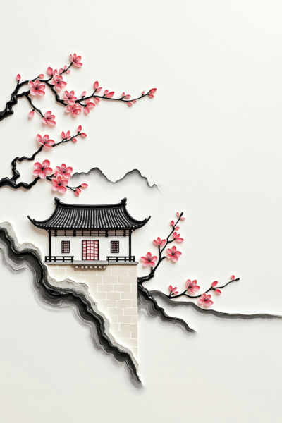 C_Ink-Wash Paper Art Chinese Style_Creation Of Chinese-Style Scenery - v1.0
