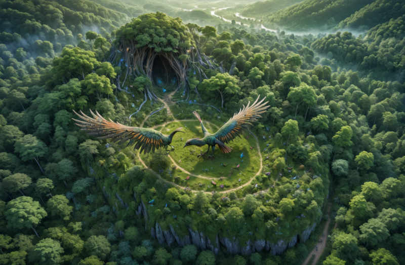 aerial view forest - aerial forest view V1