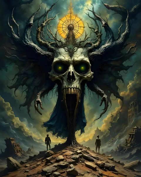 Dark Surrealism Fantasy Style: Throne of the Withered God - Throne of Withered God