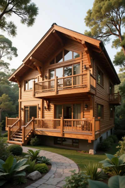 D_Wooden House Architectural Design_Generation Of Diverse Styles - v1.0