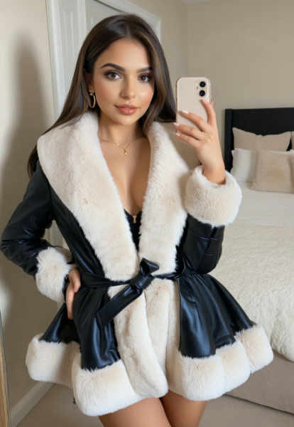 Belted Fur Coat - V1 XL