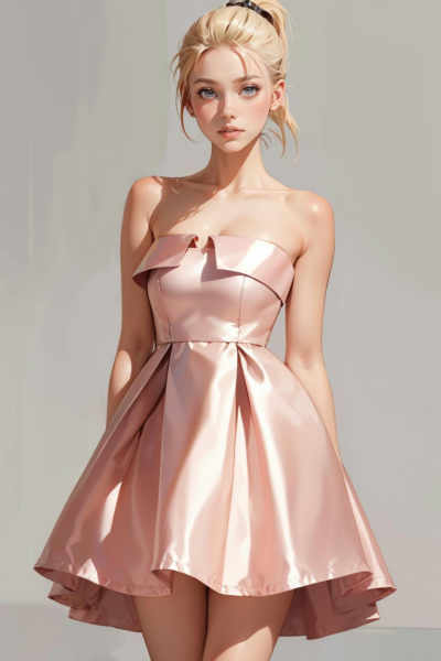 Short Vintage Satin Dress - v1.0