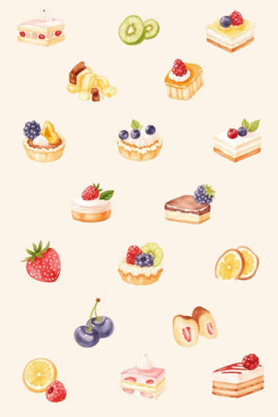 E_Watercolor Dessert Painting_Diverse Cake Generation - v1.0