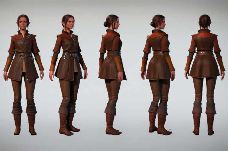 IL/F1/XL BG3 Turn, Multi-View, Turnaround, Model Sheet, Character Design - XL Alpha