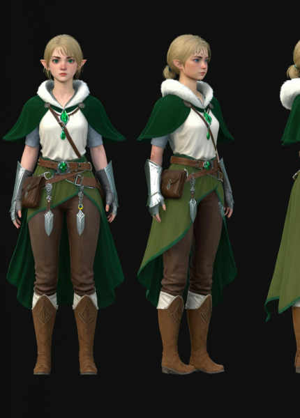 F1/XL MMO RPG Model Turn, Multi-View, Turnaround, Model Sheet, Character Design - SDXL