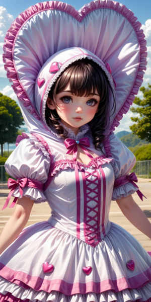 Kawaii Fashion Original: Heart Hooded Puffy Dress - v1.0