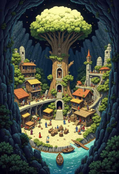 DT_Fantasy Village Scene_Vertical Layout Generation - v1.0