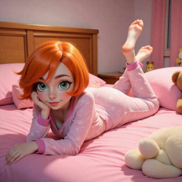 laying on stomach (feet up) - XL - Flux v1.0