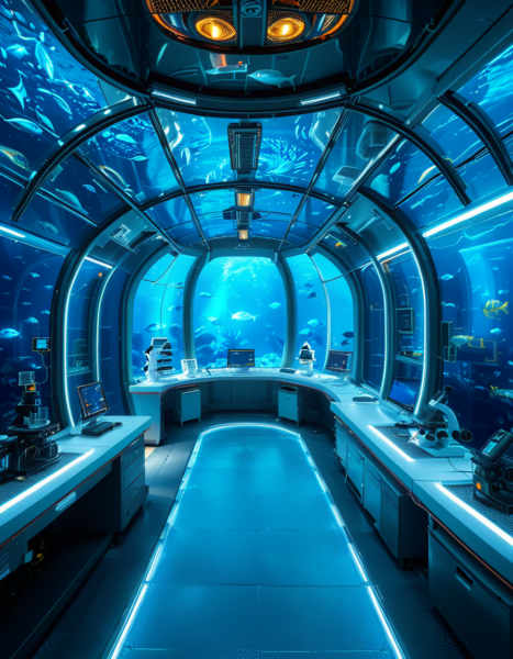 underwater research laboratory background - v1.0