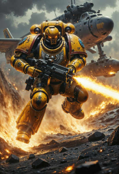 The Space Marines Warhammer 40K | Flux + Pony + illustrious - Imperial Fists Flux