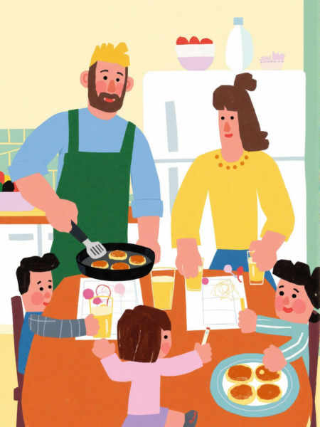 paper-cutting-style illustration, vibrant, playful, cheerful, flat - style design - dim16