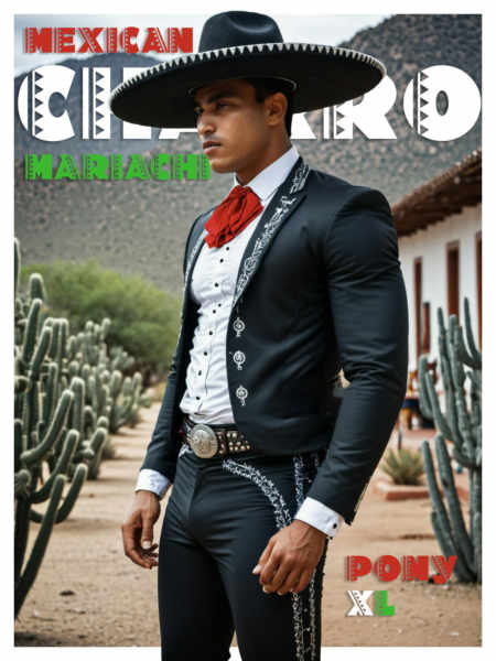 Mexican Charro / Mariachi for men - XL / Pony - V1