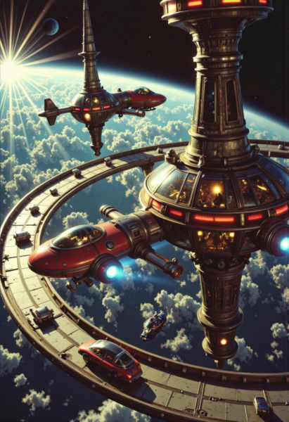 Cinematic Retro-Futuristic Worlds with Golden Hour Light - V1