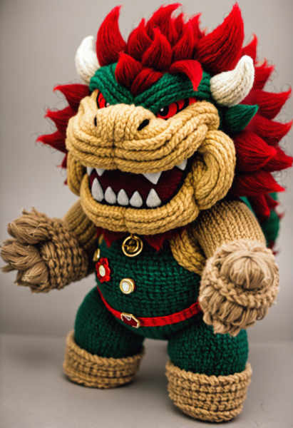 Knitted Characters - Knitted Bowser
