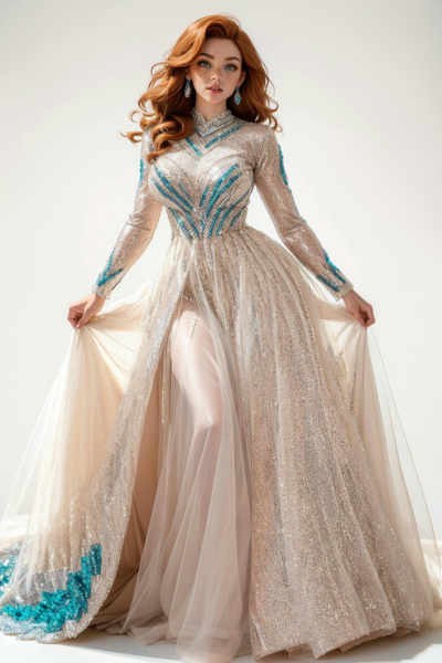 Teal Beaded Gown - v1.0