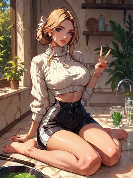 Perfect Curves Elise , AI model influencer girl - SDXL