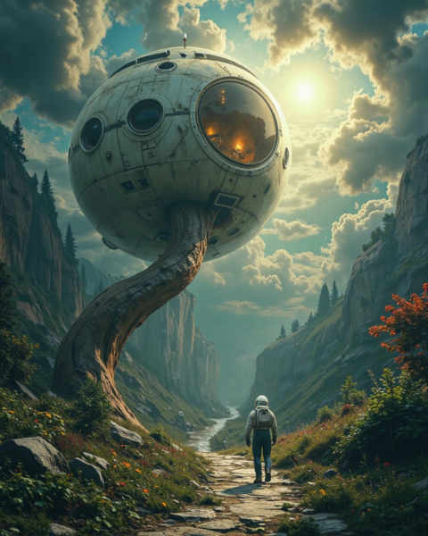 Old Space Station Artstyle - Flux LoRA - v1.0