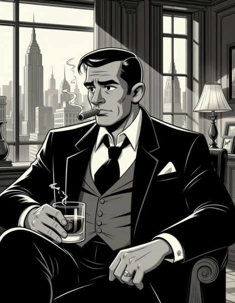 B&W Vintage Cartoon - V1