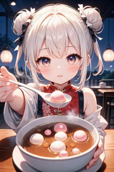 girl like tangyuan feeding - SD 1.5