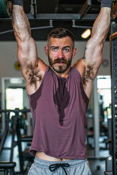 Damp Armpit Hair / Hairy Sweaty Male Armpits / Long Curly Thick Wet Bushy Pits - Flux Dev.1 - v1.0