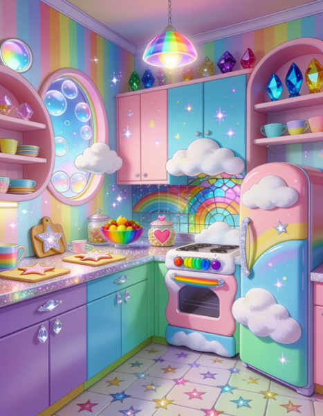 Rainbow Brite kitchen interior - v1.0