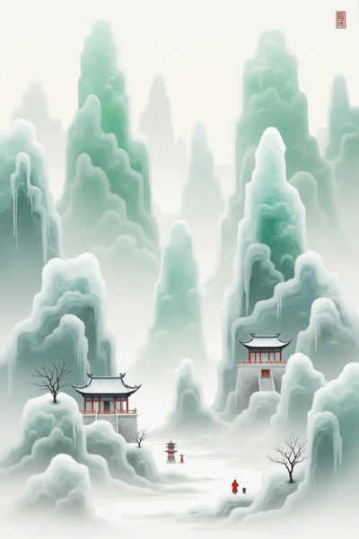 DR_Ink Wash Landscape Style_Ancient Architecture Scene Generation - v1.0