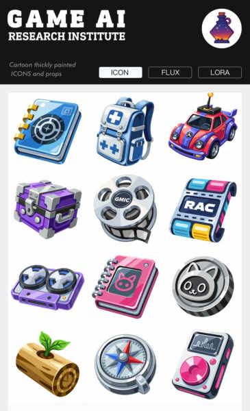 gmic icon_F12D cartoon style 3 - Flux1.0