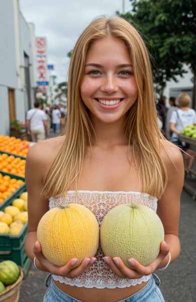 Nice Melons - Holding Fruits - SDXL