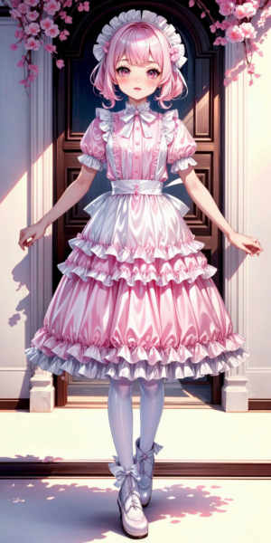Satin Fishtail Maid Dress - V1