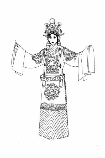 Flux- -Line drawing of Chinese traditional opera characters-v2 - Flux- -v2