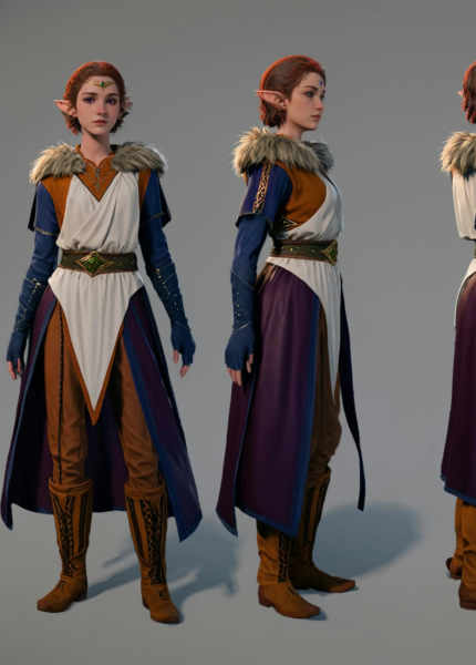 IL/F1/XL BG3 Turn, Multi-View, Turnaround, Model Sheet, Character Design - XL Extended