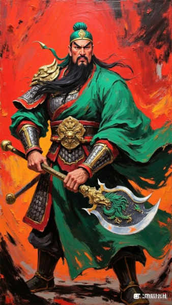 DE_Oil Painting Style Presentation_Creation Of Guan Yu'S Image - v1.0