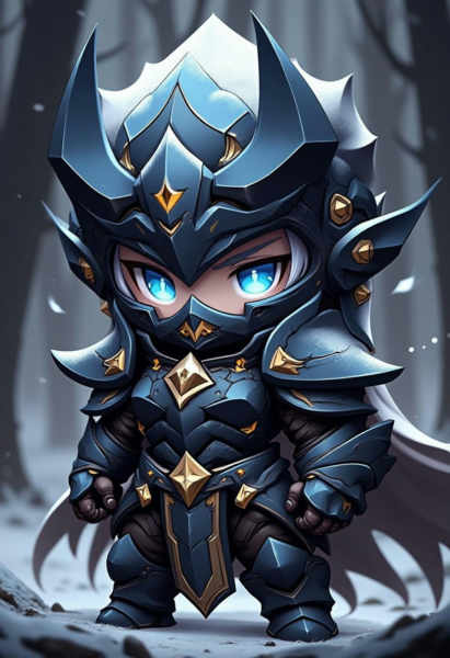 B_Chibi-Style Dark Armor_Character Image Generation - v1.0
