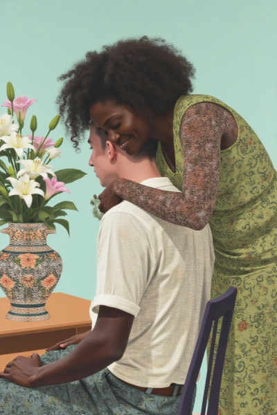 Illustration of Njideka Akunyili Crosby - FLUX