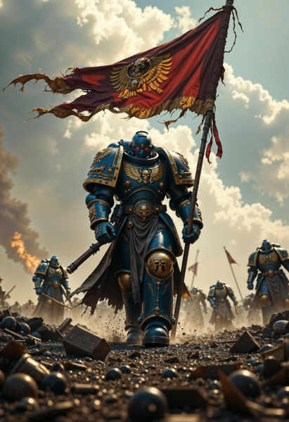 The Space Marines Warhammer 40K | Flux + Pony + illustrious - Ultramarines Flux