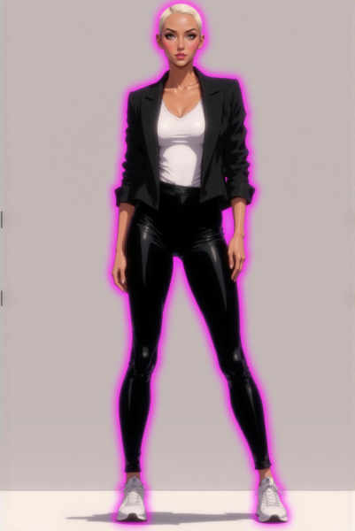 Black and Neon-Red - Glowing Contour style