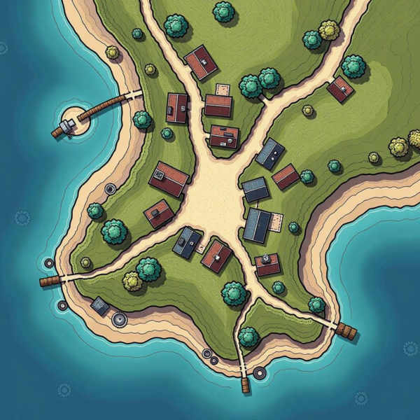 Envy Flux Fantasy Town Map 01 - Town and village maps for D&D and other RPGs - v01c