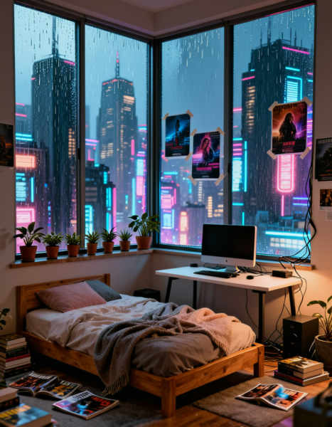 Cyberpunk bedroom interior - v1.0