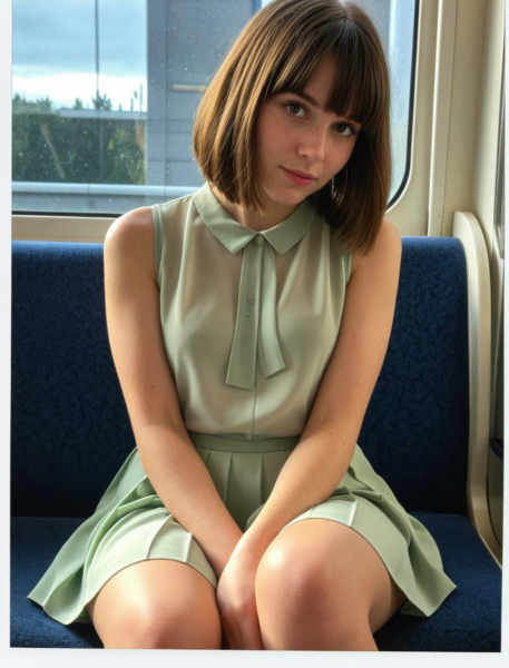 Girl Sitting in Train - SDXL