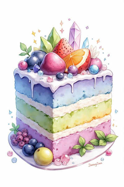 A_Cake Illustration Creation_Multi-Layered Cake Generation - v1.0